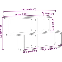 vidaXL Wandplank Muurmontage Zwart Bewerkt hout