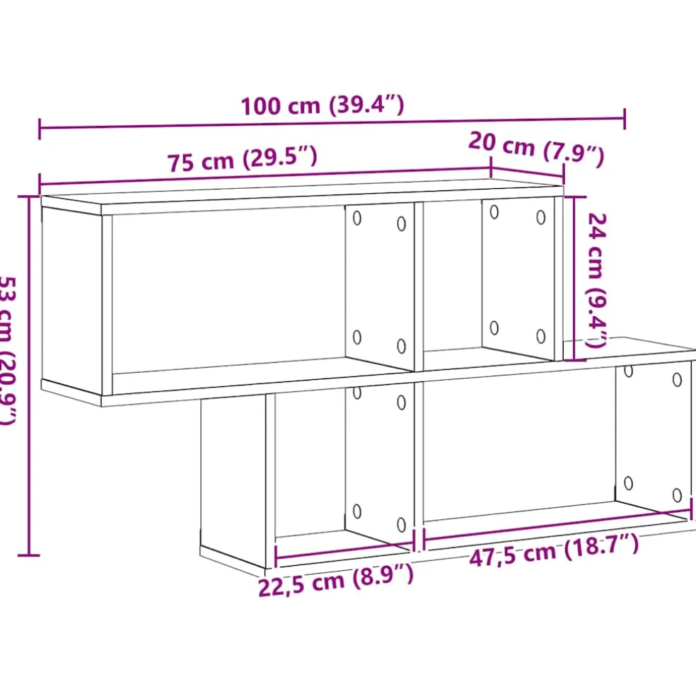 vidaXL Wandplank Muurmontage Zwart Bewerkt hout