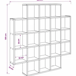 vidaXL Wandplank Sonoma Eiken 100 x 13 x 100 cm Bewerkt hout