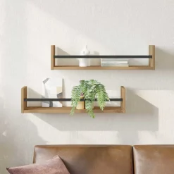 vidaXL Wandplank 2 st Artisan Eiken 60 x 16 x 14 cm
