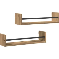 vidaXL Wandplank 2 st Artisan Eiken 60 x 16 x 14 cm