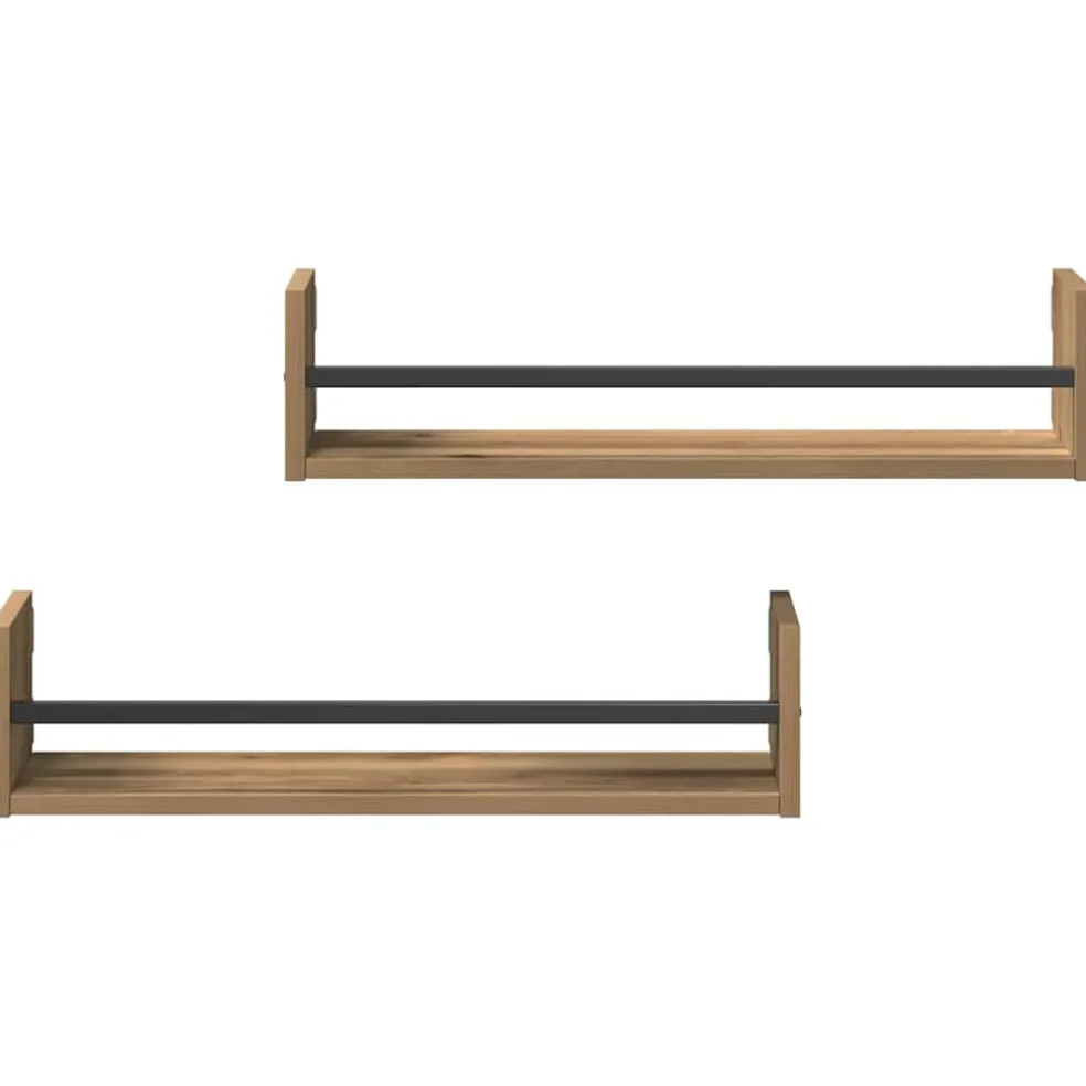 vidaXL Wandplank 2 st Artisan Eiken 60 x 16 x 14 cm