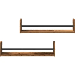 vidaXL Wandplank 2 st Oudhout 60 x 16 x 14 cm