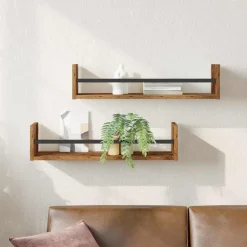 vidaXL Wandplank 2 st Oudhout 60 x 16 x 14 cm