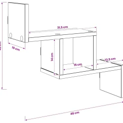 vidaXL Wandplank Wit 48 x 15 x 42 cm Bewerkt hout