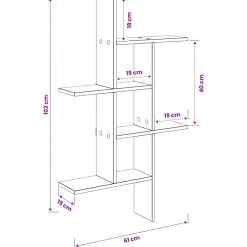 vidaXL Wandplank Wit 61 x 15 x 102 cm Bewerkt hout