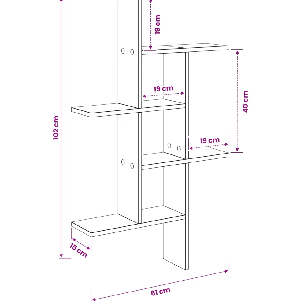 vidaXL Wandplank Zwart eiken 61 x 15 x 102 cm Bewerkt hout