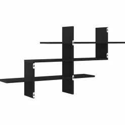 vidaXL Wandplank Zwart Eiken 124,5x18x60,5 cm Bewerkt Hout