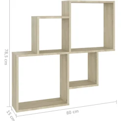 vidaXL Wandschap kubus 80x15x78,5 cm bewerkt hout sonoma eiken