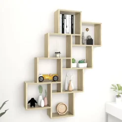 vidaXL Wandschap kubus 90x15x119 cm bewerkt hout sonoma eikenkleurig