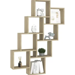 vidaXL Wandschap kubus 90x15x119 cm bewerkt hout sonoma eikenkleurig
