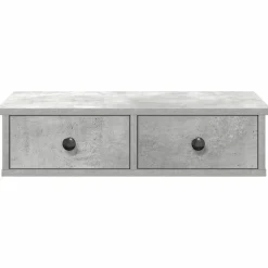 vidaXL Wandschap met lades 60x28x15 cm bewerkt hout betongrijs