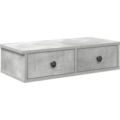 vidaXL Wandschap met lades 60x28x15 cm bewerkt hout betongrijs