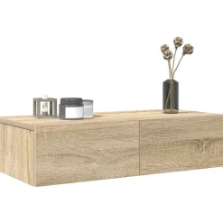 vidaXL Wandschap met lades 60x26,5x15cm bewerkt hout sonoma eikenkleur