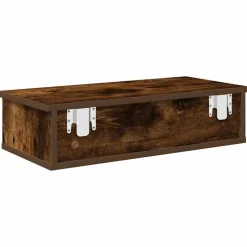 vidaXL Wandschap met lades 60x28x15 cm bewerkt hout gerookt eikenkleur