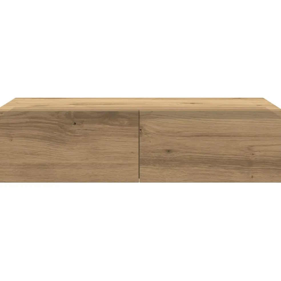 vidaXL Wandschap met lades 60x26,5x15 cm bewerkt hout artisanaal eiken