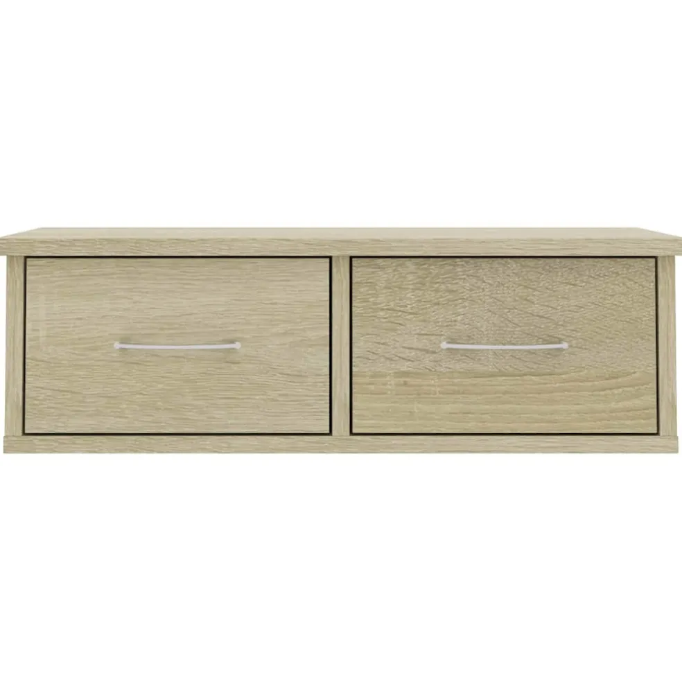 vidaXL Wandschap met lades 60x26x18,5 cm bewerkt hout sonoma eiken