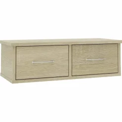 vidaXL Wandschap met lades 60x26x18,5 cm bewerkt hout sonoma eiken