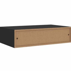 vidaXL Wandschap met lade 40x23,5x10 cm MDF zwart