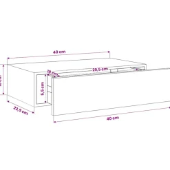 vidaXL Wandschap met lade 40x23,5x10 cm MDF wit