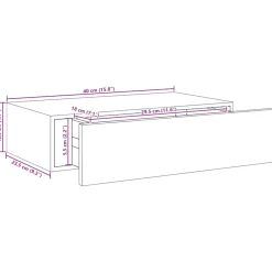vidaXL Wandschap met lade 40x23,5x10 cm MDF eikenkleurig