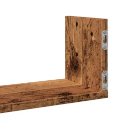 vidaXL Wandschappen 3 st 58x18x18 cm bewerkt hout oud houtkleurig