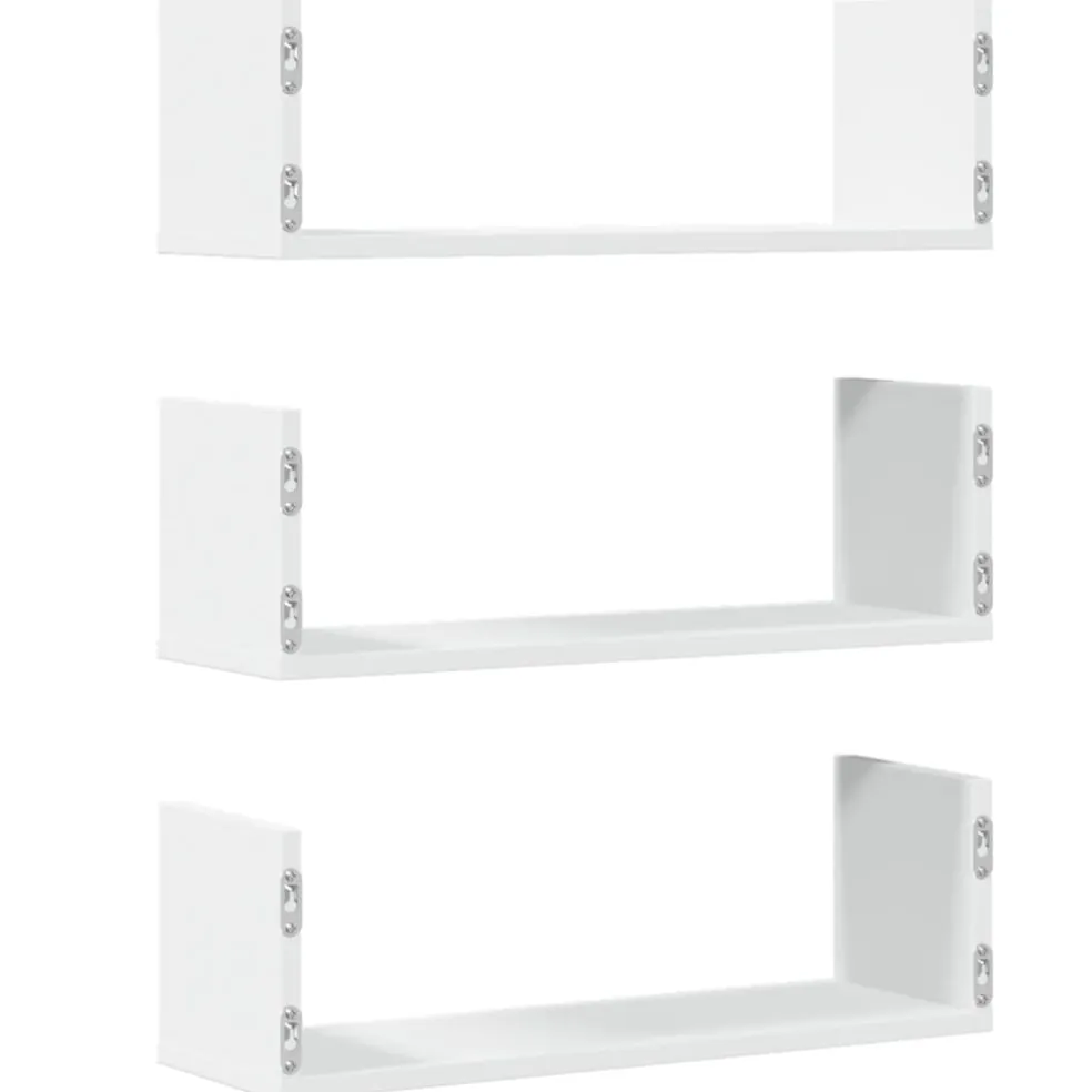 vidaXL Wandschappen 3 st 58x18x18 cm bewerkt hout wit