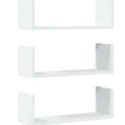 vidaXL Wandschappen 3 st 58x18x18 cm bewerkt hout wit