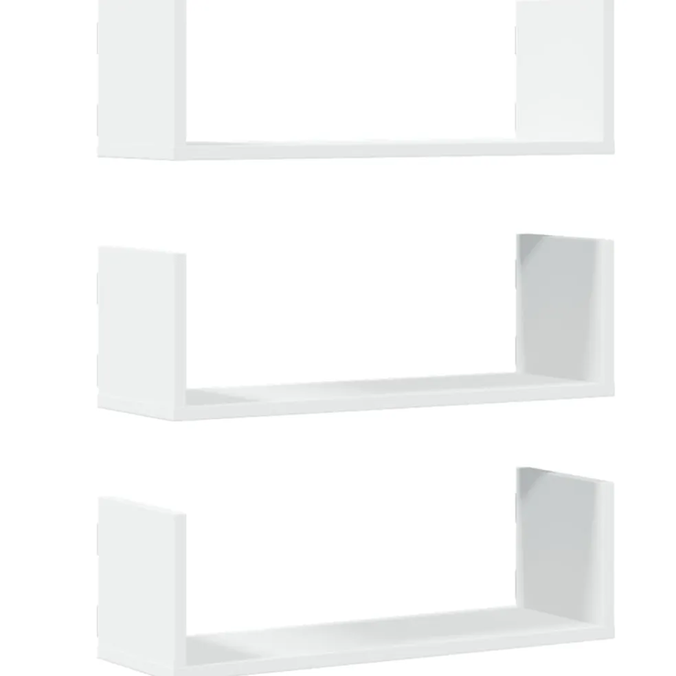 vidaXL Wandschappen 3 st 58x18x18 cm bewerkt hout wit
