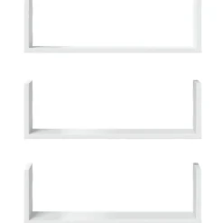vidaXL Wandschappen 3 st 58x18x18 cm bewerkt hout wit