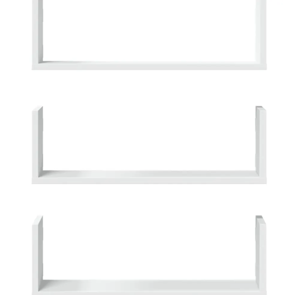 vidaXL Wandschappen 3 st 58x18x18 cm bewerkt hout wit