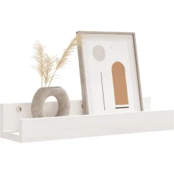 vidaXL Wandschappen 2 st 50x12x9 cm massief grenenhout wit
