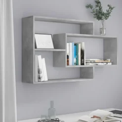 vidaXL Wandschappen 104x20x58,5 cm bewerkt hout betongrijs