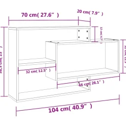 vidaXL Wandschappen 104x20x58,5 cm bewerkt hout betongrijs