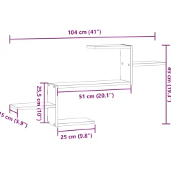vidaXL Wandschap 104x15x49 cm bewerkt hout gerookt eikenkleurig