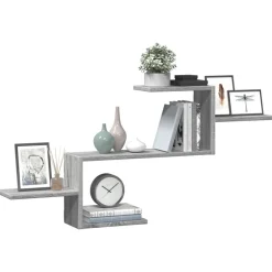 vidaXL Wandschap 104x15x49 cm bewerkt hout grijs sonoma eikenkleurig