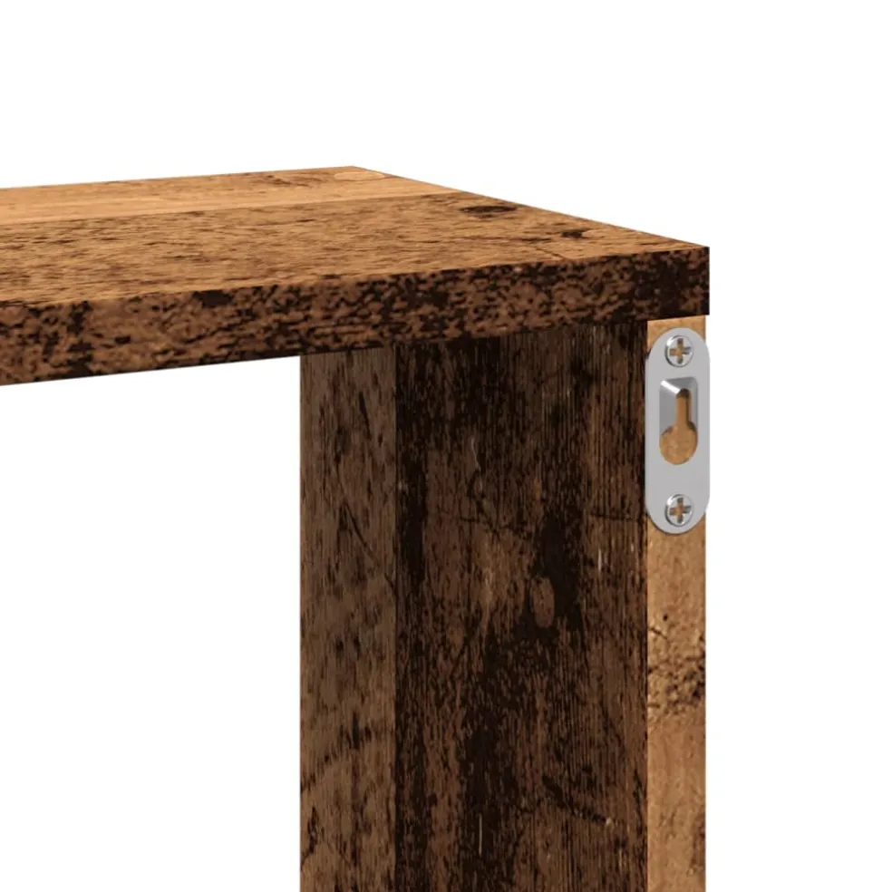 vidaXL Wandschap 167,5x18x68 cm bewerkt hout oud houtkleurig