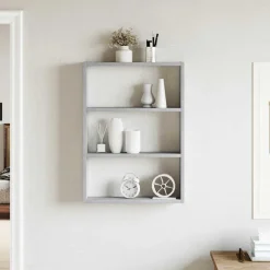 vidaXL Wandschap 43x9x60 cm bewerkt hout grijs sonoma eikenkleurig