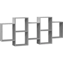 vidaXL Wandschap 159x18x65 cm bewerkt hout grijs sonoma eikenkleurig
