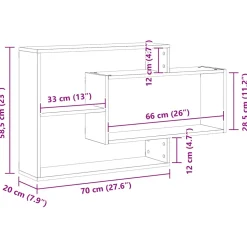 vidaXL Wandschap 104x20x58,5 cm bewerkt hout artisanaal eikenkleurig