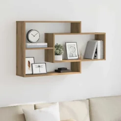 vidaXL Wandschap 104x20x58,5 cm bewerkt hout artisanaal eikenkleurig