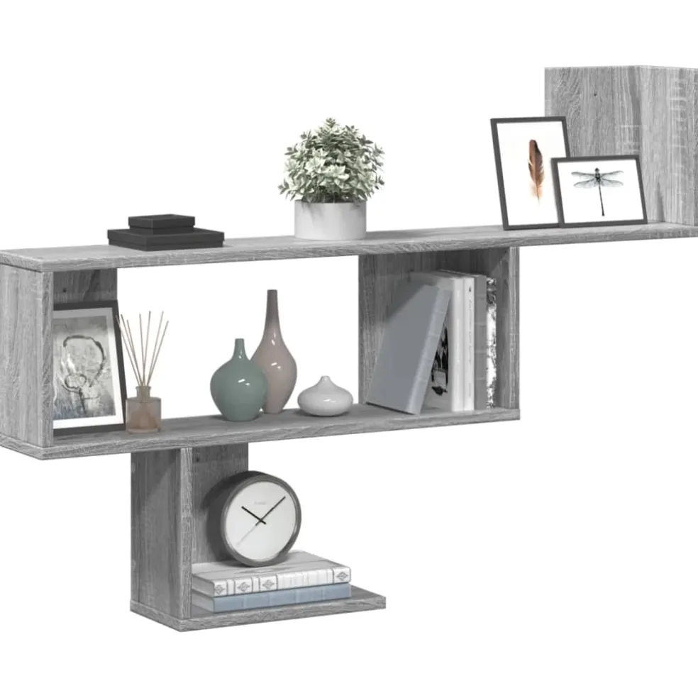 vidaXL Wandschap 159x18x66 cm bewerkt hout sonoma eikenkleurig