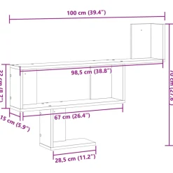 vidaXL Wandschap 159x18x66 cm bewerkt hout sonoma eikenkleurig