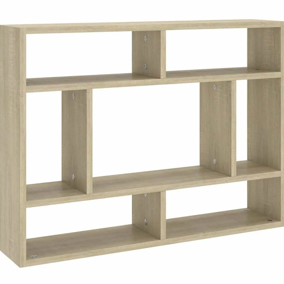 vidaXL Wandschap 75x16x55 cm bewerkt hout sonoma eikenkleurig