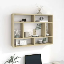 vidaXL Wandschap 75x16x55 cm bewerkt hout sonoma eikenkleurig