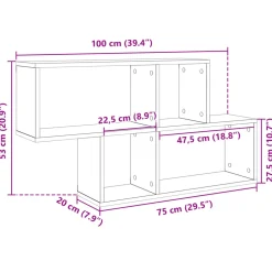 vidaXL Wandschap 100x20x53 cm bewerkt hout wit