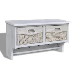 vidaXL Wandschap 60x23,5x33 cm paulowniahout wit
