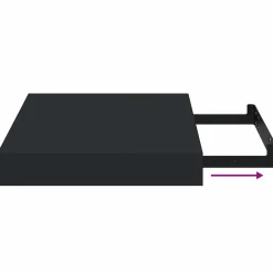 vidaXL Wandschap zwevend 23x23,5x3,8 cm MDF zwart