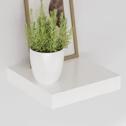 vidaXL Wandschap zwevend 23x23,5x3,8 cm MDF hoogglans wit