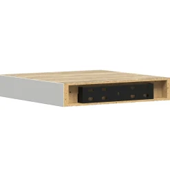 vidaXL Wandschap zwevend 23x23,5x3,8 cm MDF eikenkleurig en wit